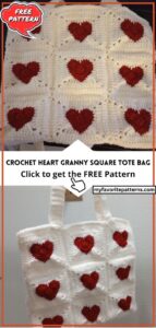 Crochet Heart Granny Square Tote Bag Free Pattern