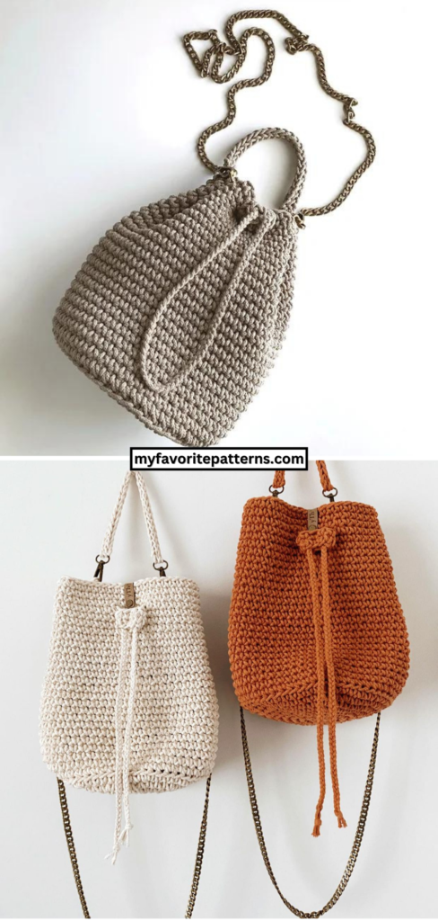 Crochet Drawstring Bucket Bag Pattern