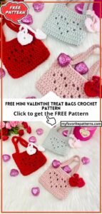 Free Mini Valentine Treat Bags Crochet Pattern