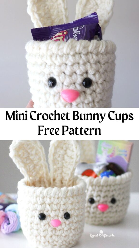 Mini Crochet Bunny Cups Free Pattern