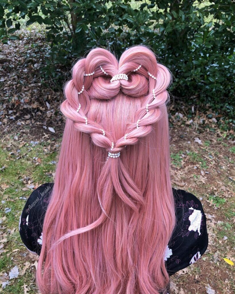 Pink Braided Love Hair