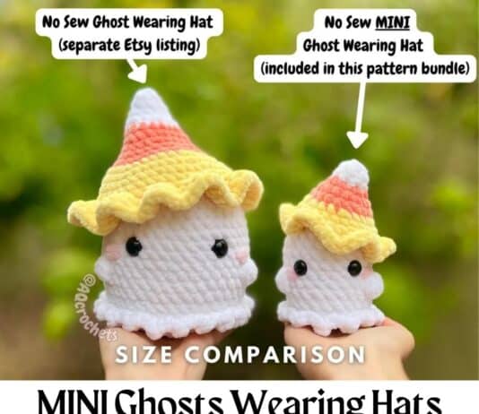 MINI Ghosts Wearing Hats Crochet Pattern MINI Ghosts Wearing Hats Crochet Pattern