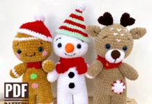 3 Adorable Crochet Patterns for Christmas Fun Crochet Pattern Christmas Bundle