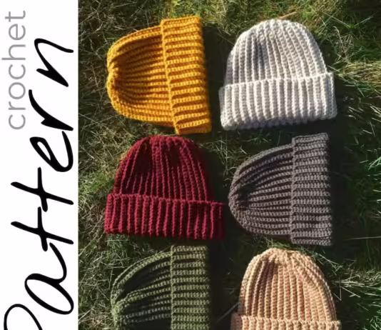 Adult Ribbed Crochet Beanie Pattern for Beginners Adult Ribbed Crochet Beanie Pattern