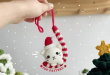Christmas Candy Cat Car Hanging Crochet Pattern Christmas Car Hanging Crochet Pattern
