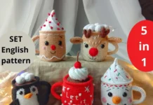 Christmas Crochet Amigurumi Mugs Pattern Set Christmas Crochet Amigurumi Mugs Pattern Set