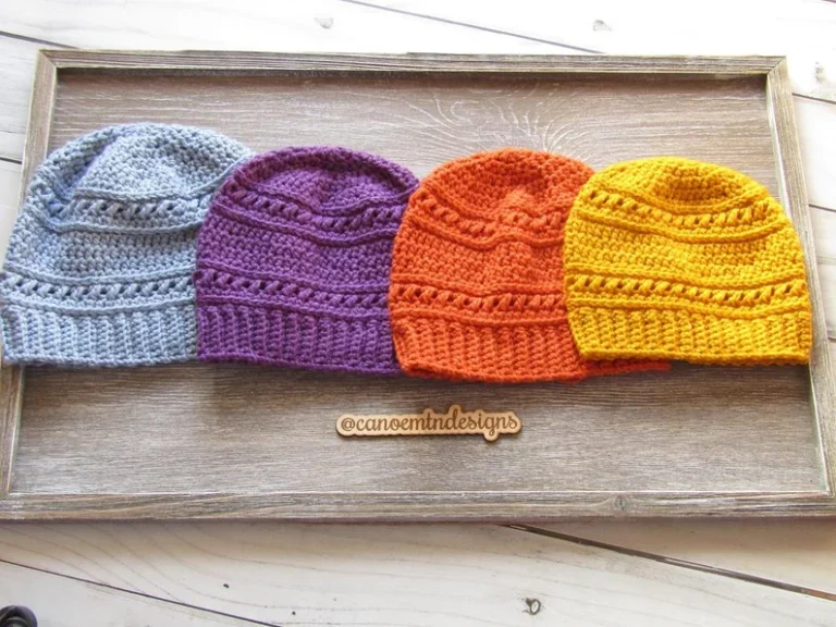 Crochet Beanie Pattern – 4 Sizes for All Ages