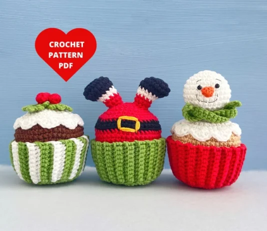 Crochet Christmas Cupcake Pattern Crochet Christmas Cupcake Pattern