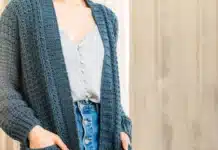 Midnight Waffle Crochet Cardigan Pattern