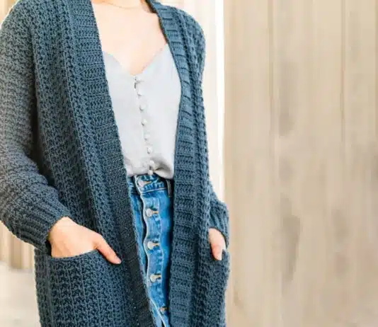 Midnight Waffle Crochet Cardigan Pattern