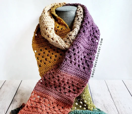 One Skein Granny Rows Scarf Crochet Pattern One Skein Granny Rows Scarf Crochet Pattern
