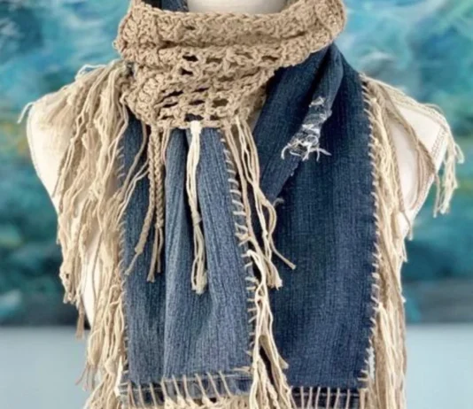 Upcycled Denim Crochet Scarf Pattern Upcycled Denim Crochet Scarf Pattern