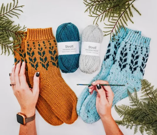 Vine Colorwork Crochet Sock Pattern Vine Colorwork Crochet Sock Pattern