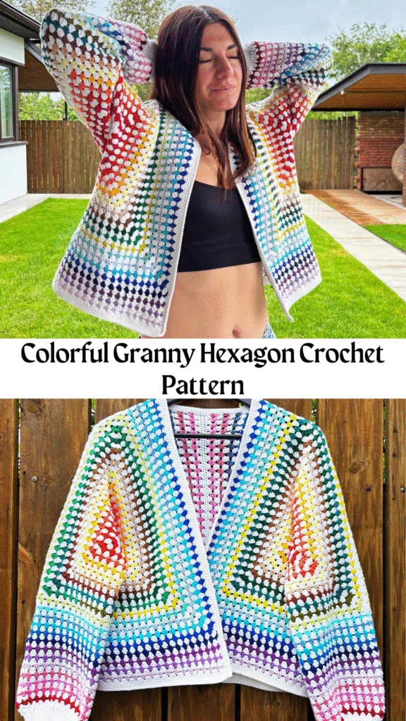 Colorful Granny Hexagon Crochet Pattern