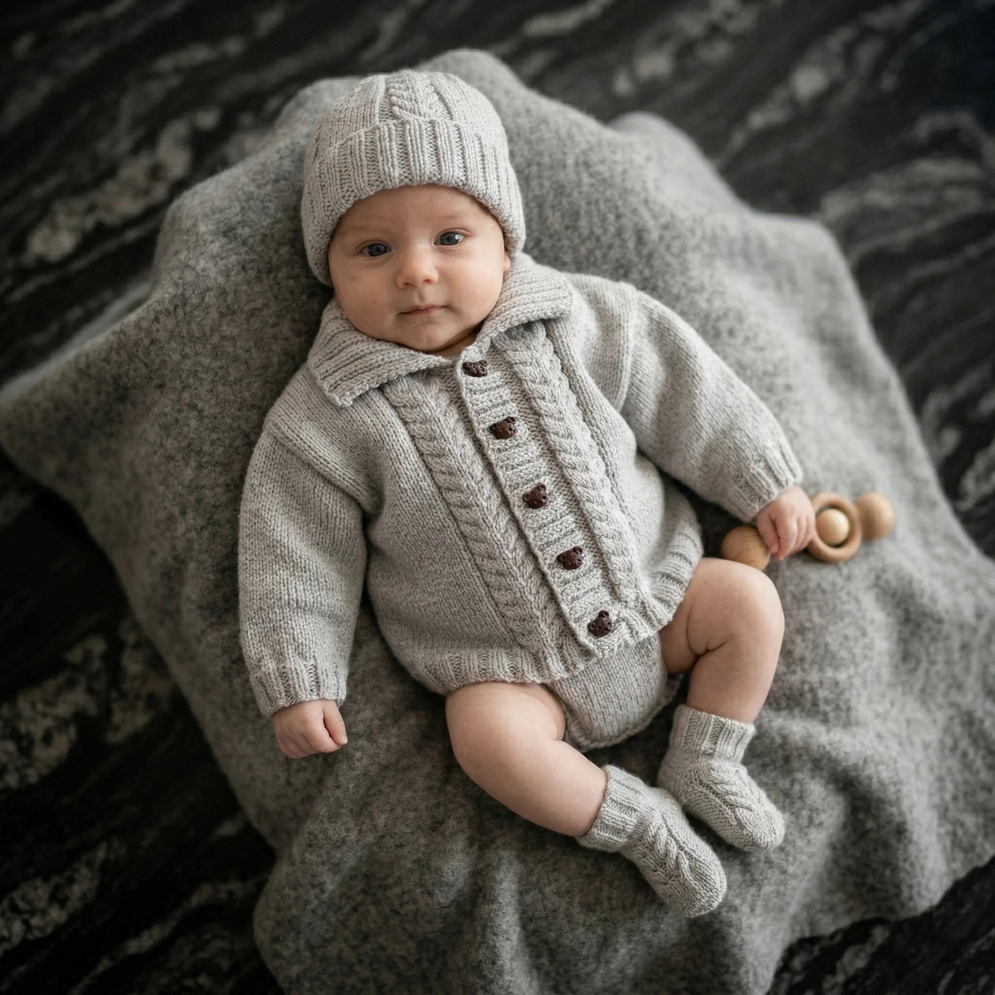 Alex Cardigan, Hat and Bootees