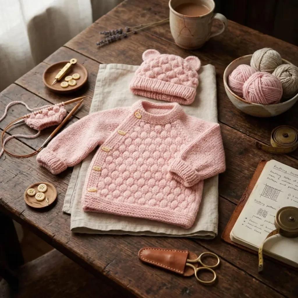 Bubble Stitch Baby Cardigan