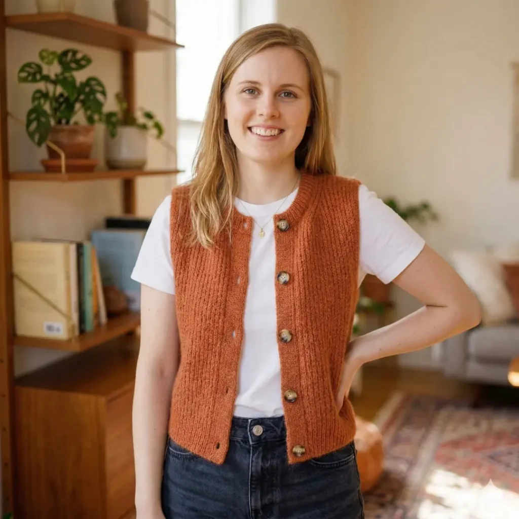 Button Front Knit Vest