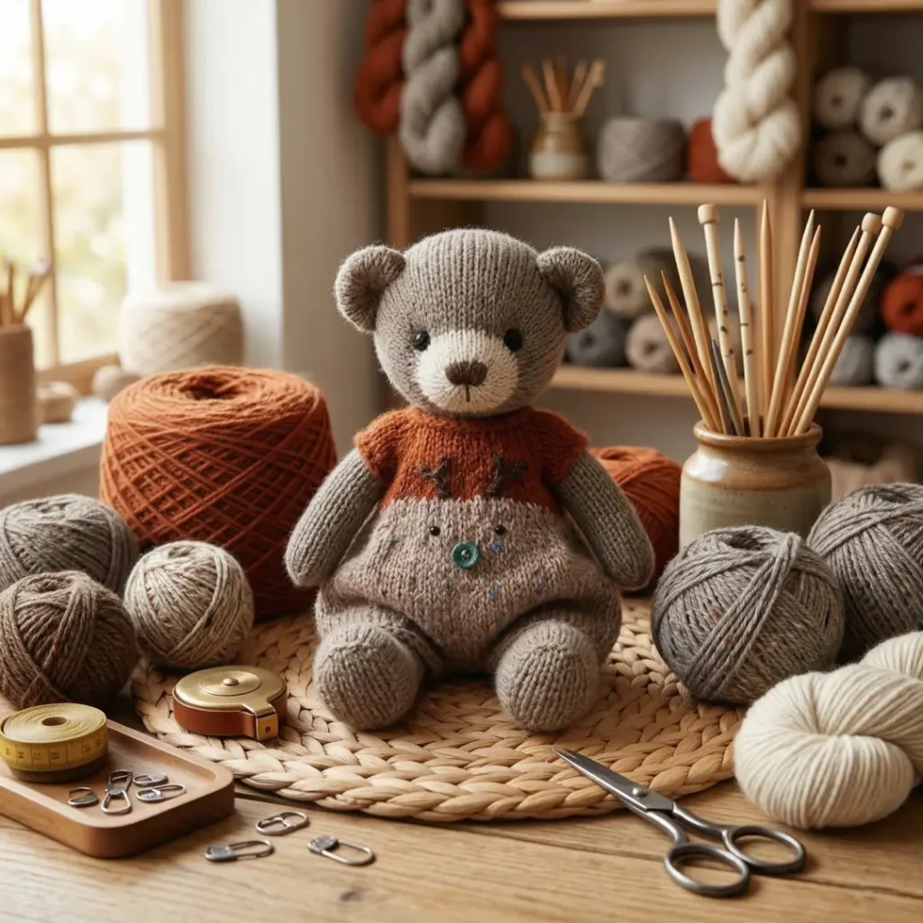 Christmas Teddy Bear Knitting Pattern