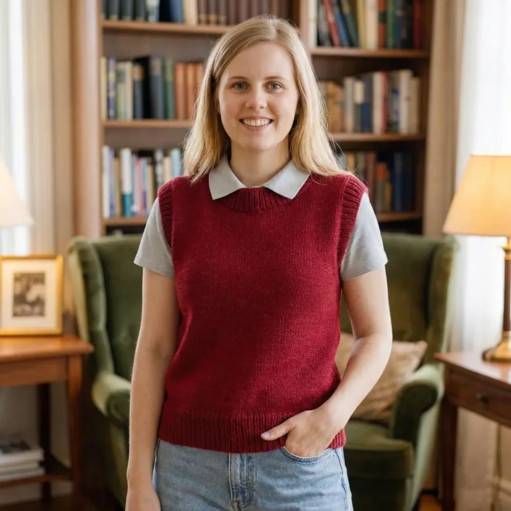 Crew Neck Vest Knitting Pattern