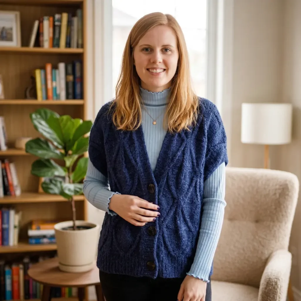 Diamond Lace Vest Knitting Pattern