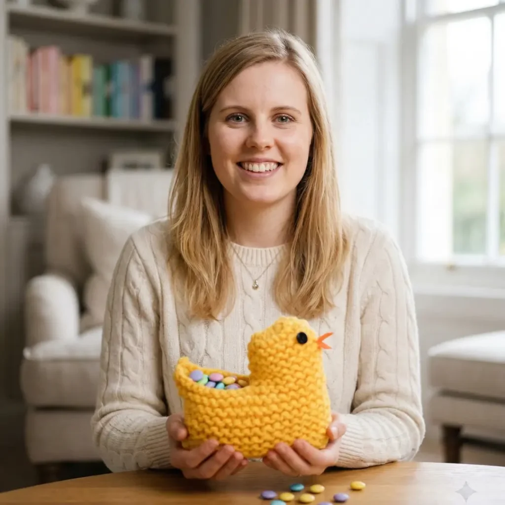 Easter Chick Basket Knitting Pattern