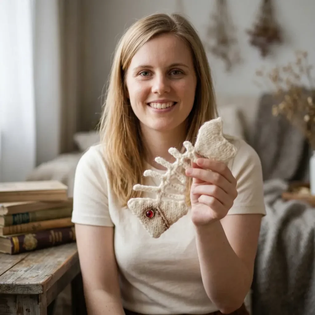 Fish Skeleton Bookmark Knitting Pattern