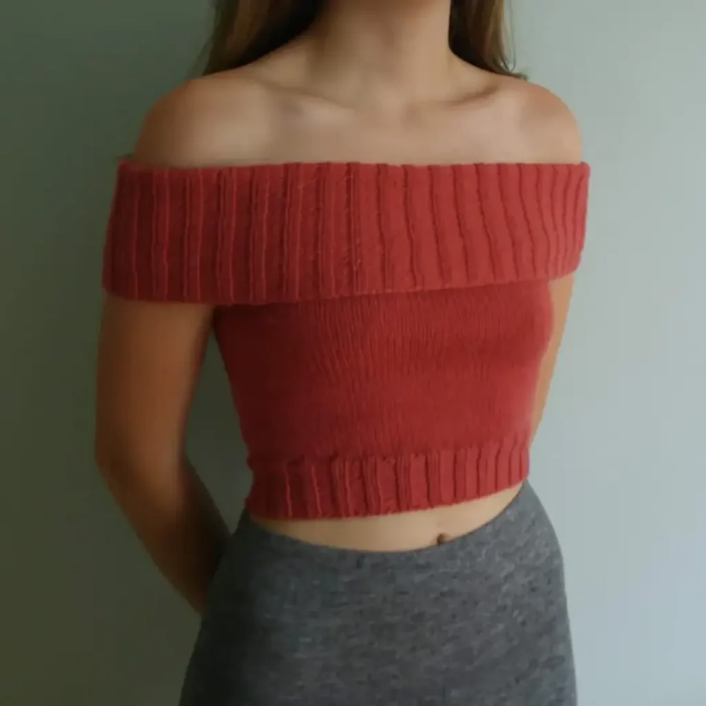 Fold Over Knit Crop Top