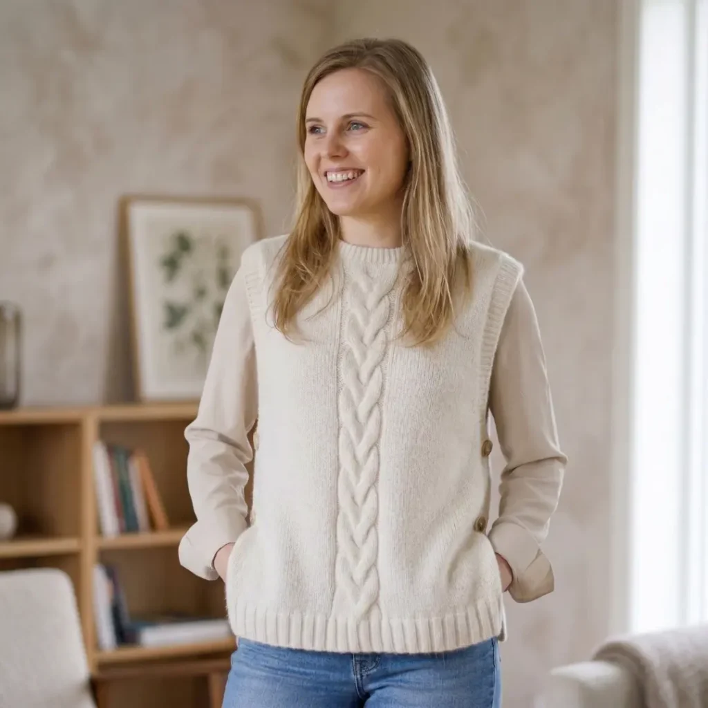 Knitted Cable Vest Pattern