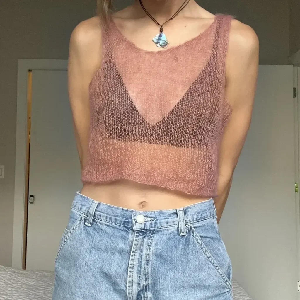 Mohair Silk Knit Crop Top