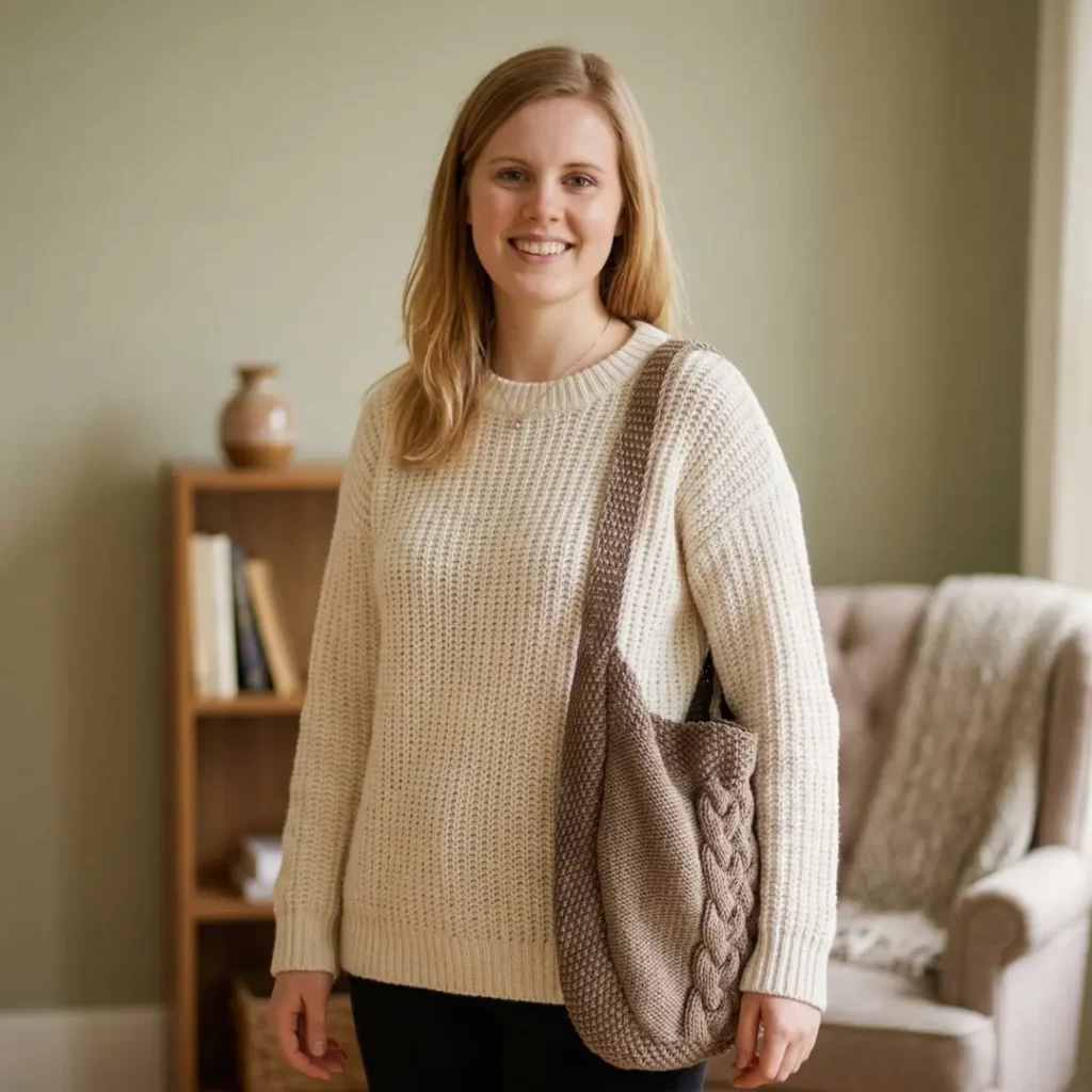 Oversized Slouchy Cabled Bag