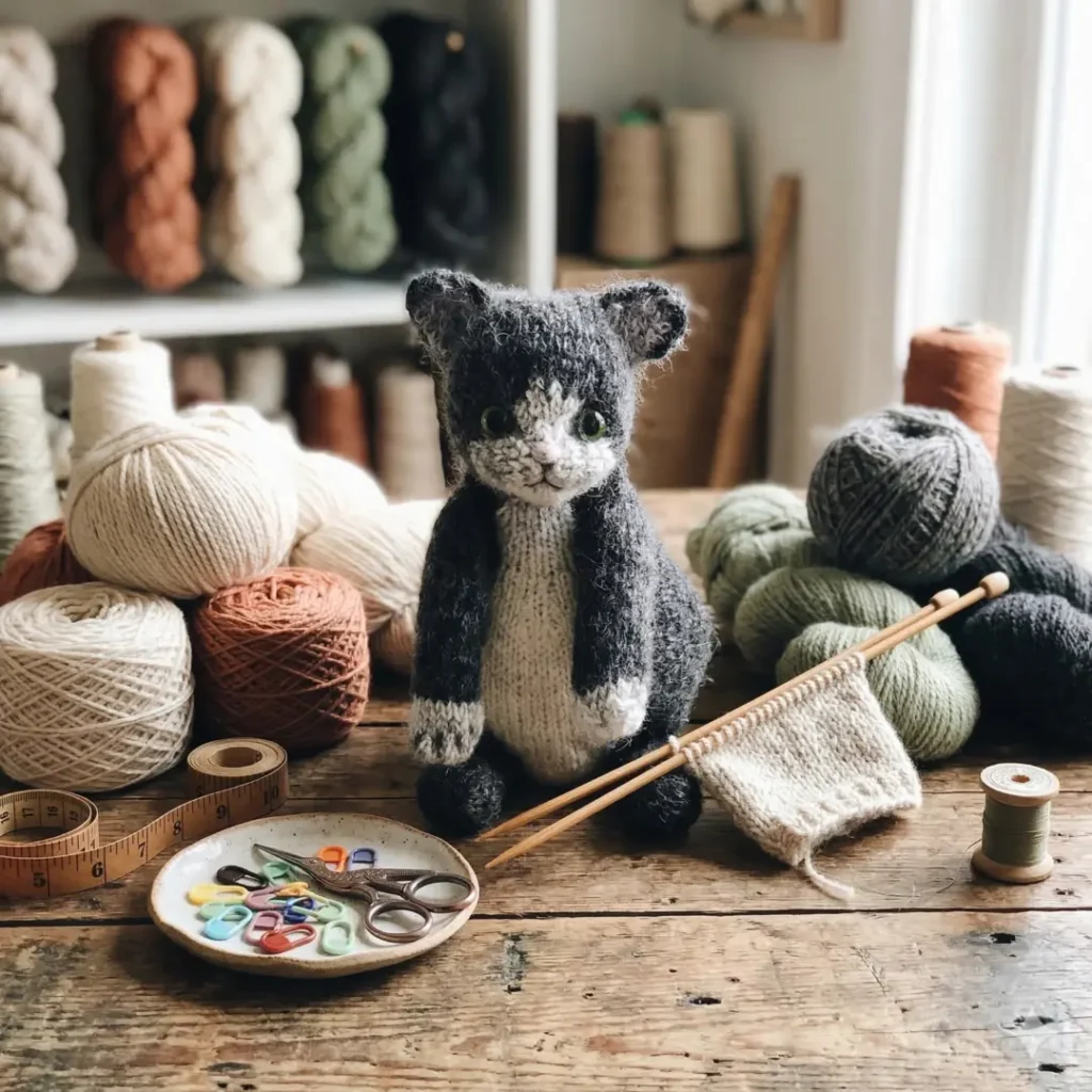 Pretty Sitting Kitten Knitting Pattern