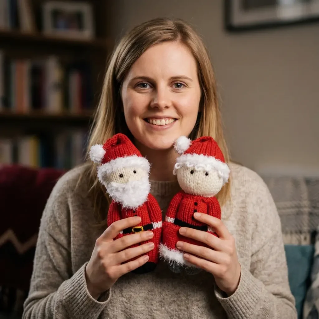 Santa and Mrs Izzy Free Knitting Pattern