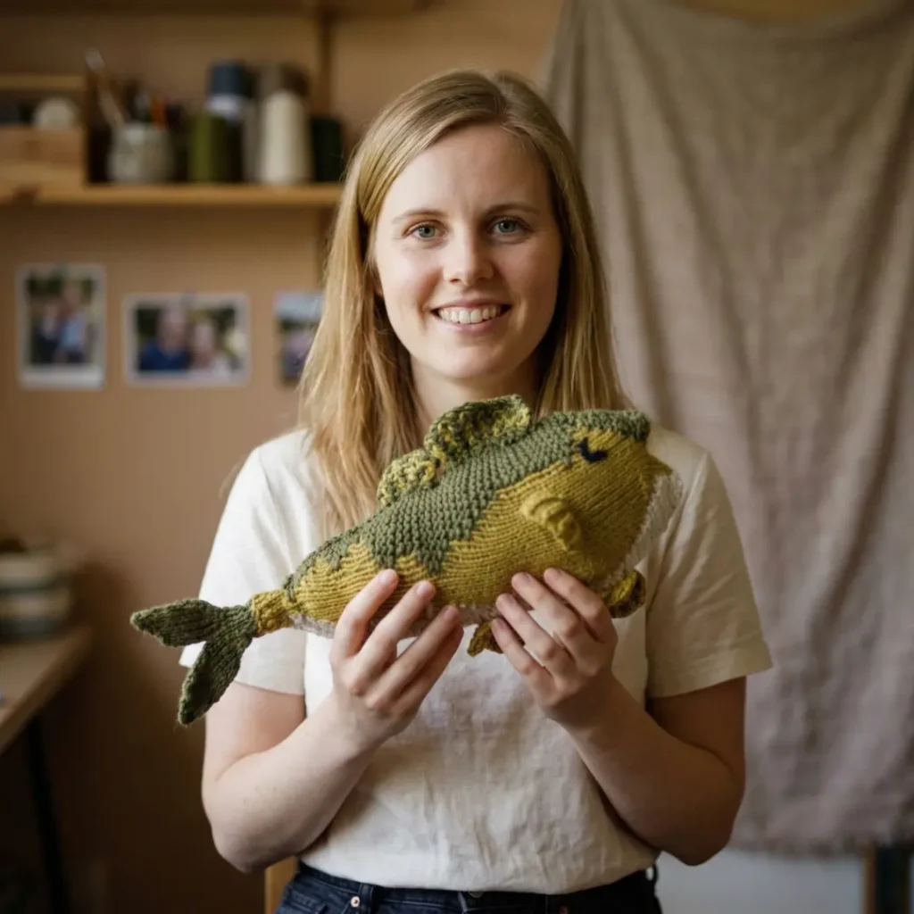 Simple Knit Fish Plush