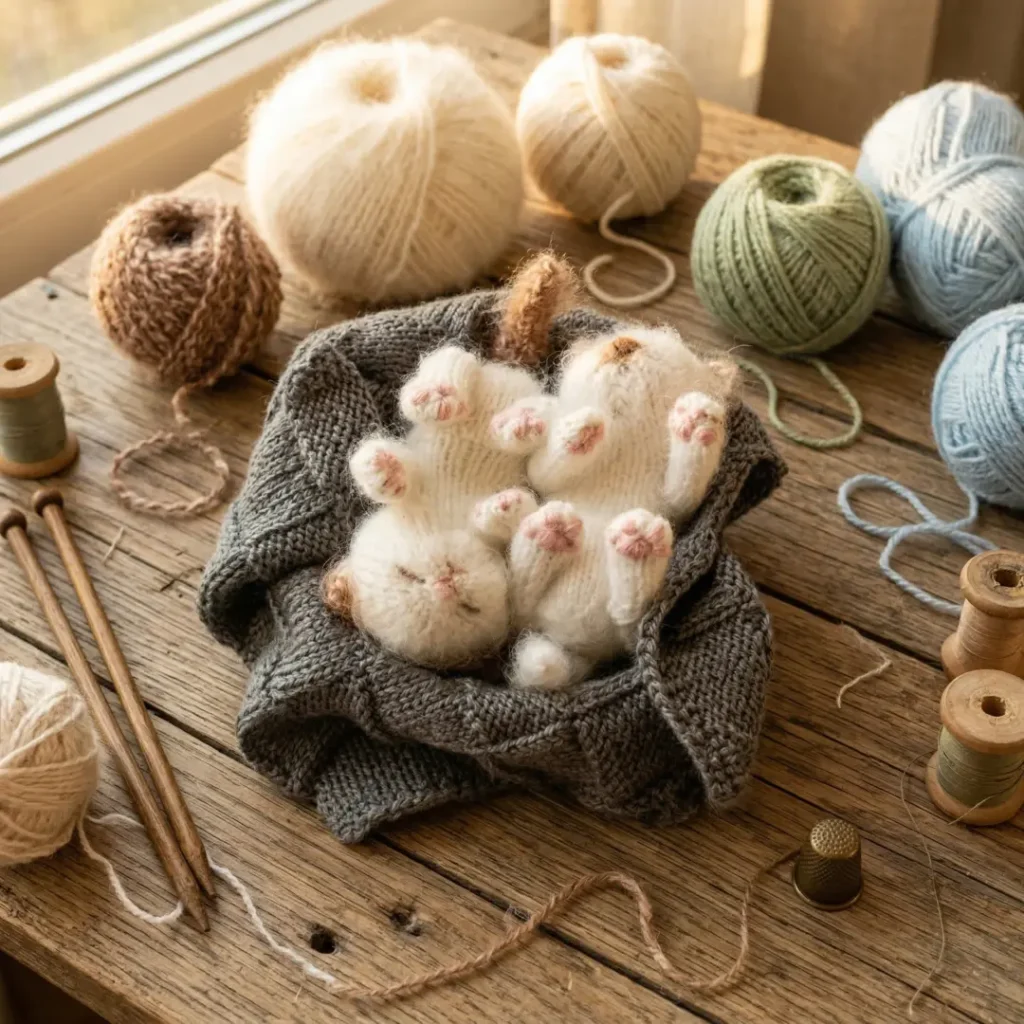 Sleeping Kitten Knitting Pattern