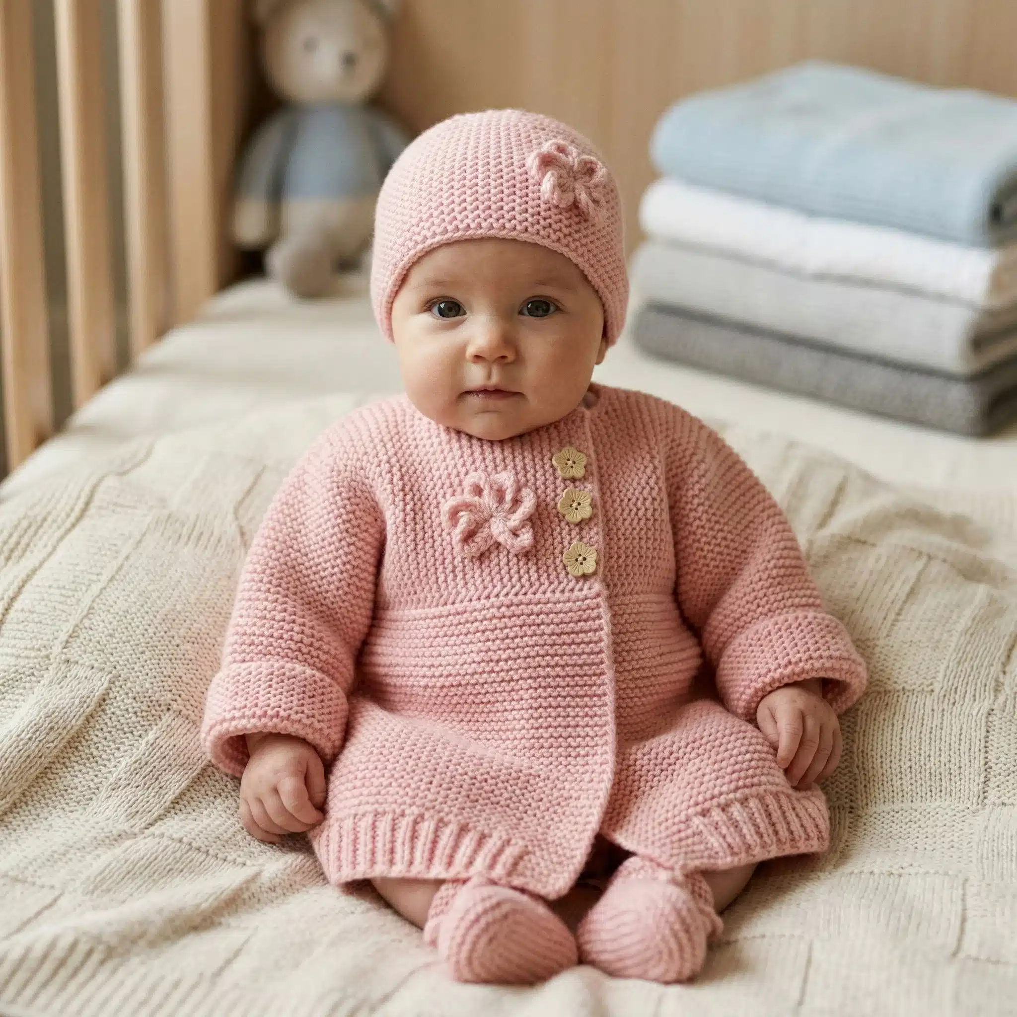 Strawberry Pink Sideways Cardigan Free Knitting Pattern