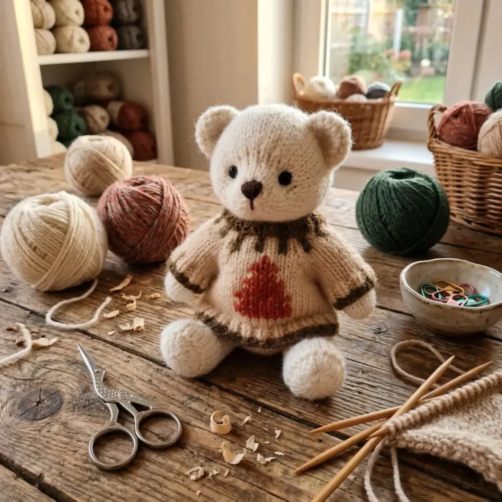 Traditional Knitted Teddy Bear