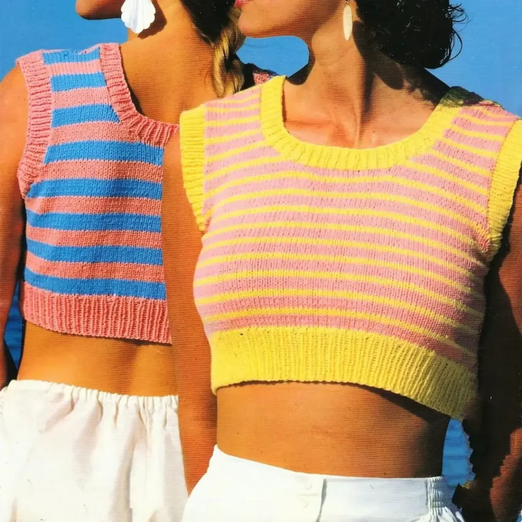 Vintage Style Knit Crop Top