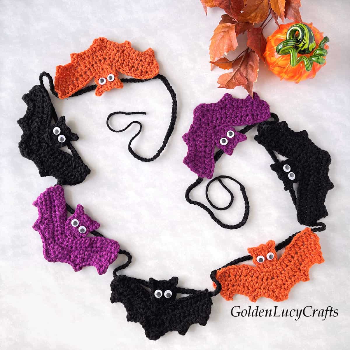 Crochet Halloween Bat Garland