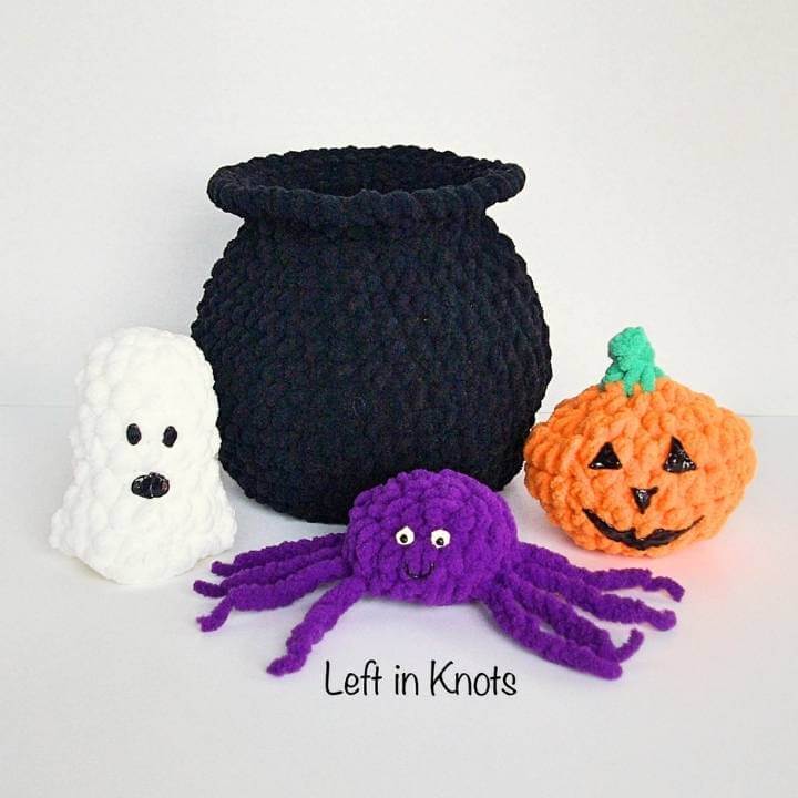 Crochet Halloween Cauldron Toy