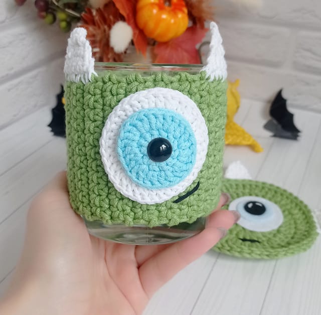 Whimsical Monster Mug Set with Coaster